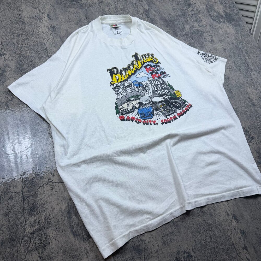 Vintage Black Jaws South Dakota Single Stitch Race T-Shirt Size XXL